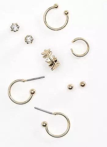 6 Piece Gold Earring Set - how to look expensive
