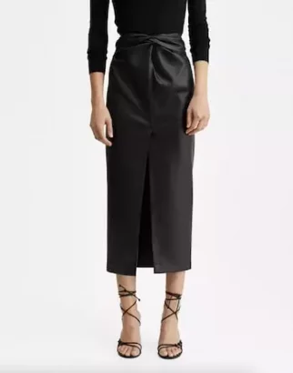Women's Cut-Out Faux-Leather Skirt