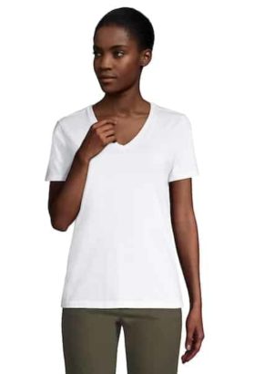 Women's Tall Relaxed Supima Cotton Short Sleeve V-Neck T-Shirt
