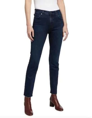 AG Jeans
Mari High-Rise Slim-Leg Jeans
$198 - how to wear a denim jacket with jeans