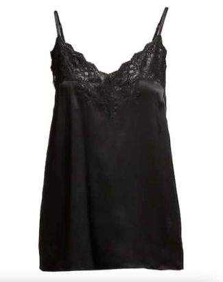 Co V-Neck Silk Cami with Lace $325
