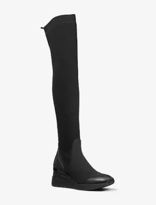 MICHAEL MICHAEL KORS Khloe Stretch Knit and Scuba Over-the-Knee Boot
