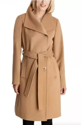 MICHAEL Michael Kors Women's Asymmetric Belted Wrap Coat