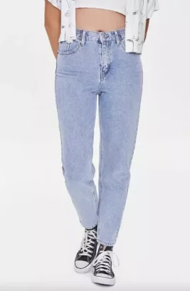 Faded High-Rise Mom Jeans