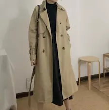 Glen Glam - Double-Breasted Trench Coat