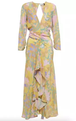 Rita Dramatic Wing Ruffle Midi Dress - tropical clothing brands