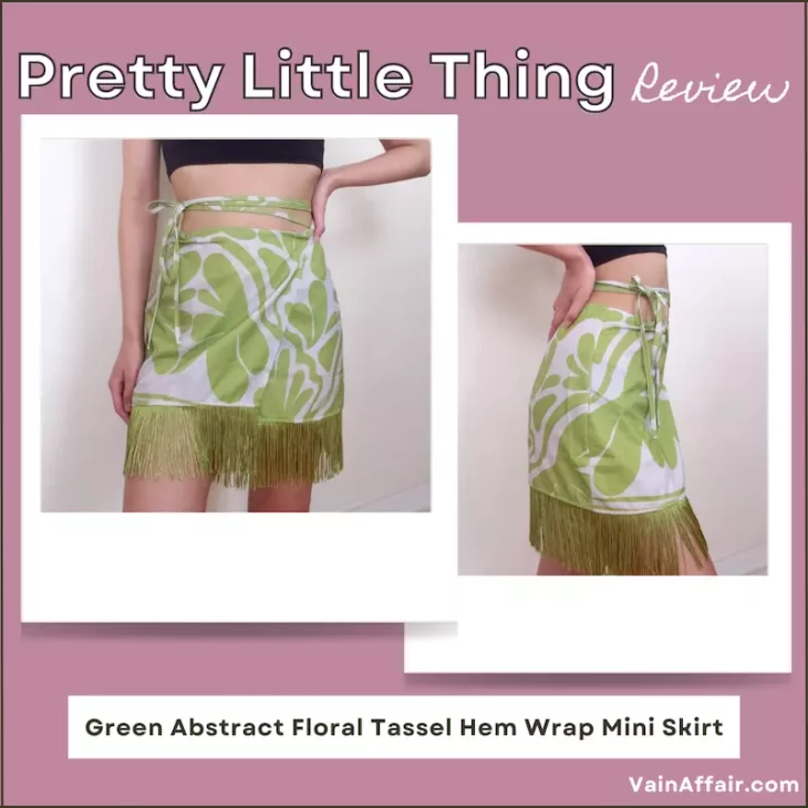 Green Abstract Floral Tassel Hem Wrap Mini Skirt - Pretty Little Thing Review