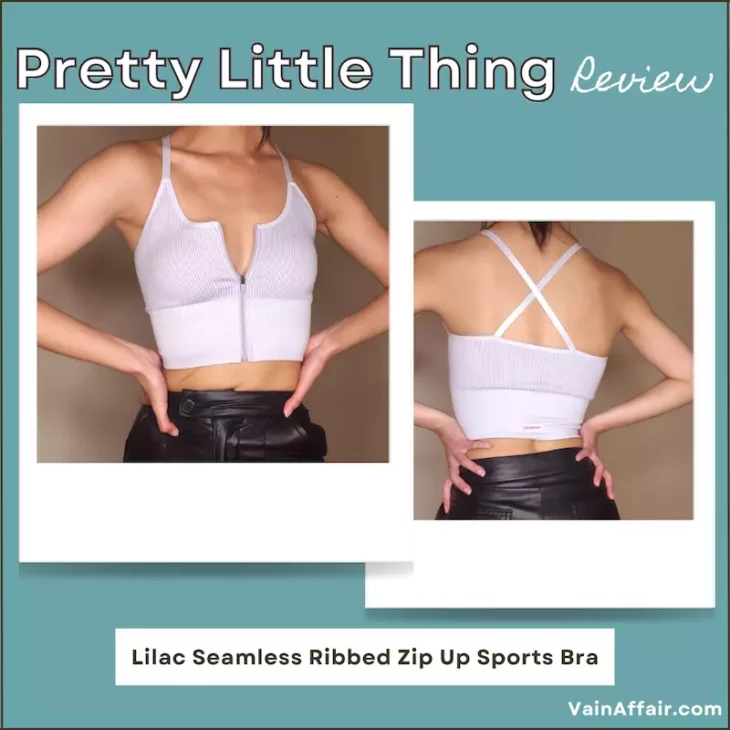 Lilac Seamless Ribbed Zip Up Sports Bra - Pretty Little Thing Review