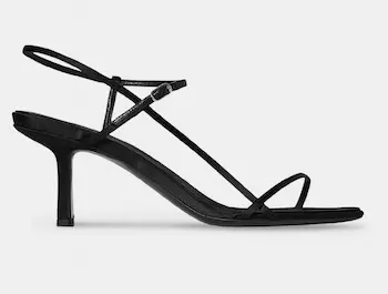 Bare Satin Asymmetrical Slingback Sandals
