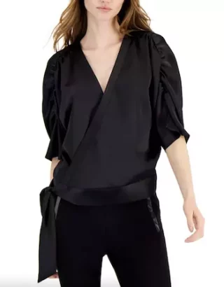 Satin Wrap Top, Created for Macy's