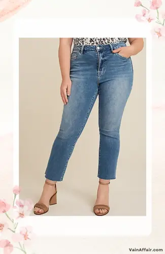 Plus Size Vervet™ Mid Rise Slim Straight Ankle Jean
