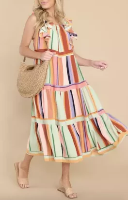 Loving You Apricot Multi Maxi Dress - Best Resort Wear