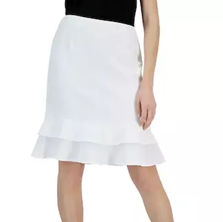 Crepe Tiered Ruffle Pencil Skirt
