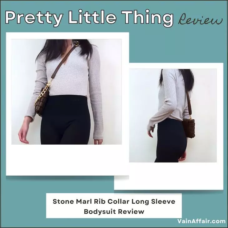 Stone Marl Rib Collar Long Sleeve Bodysuit Review