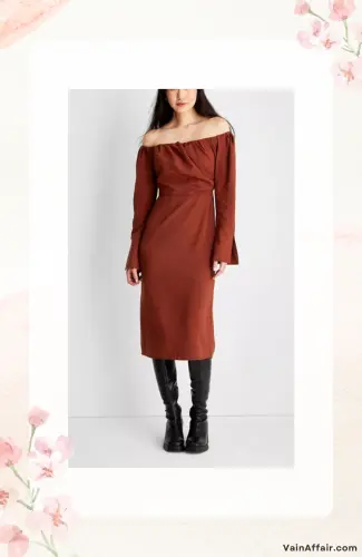 Off The Shoulder Long Sleeve Midi Dress - target future collective reese blutstein